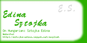 edina sztojka business card